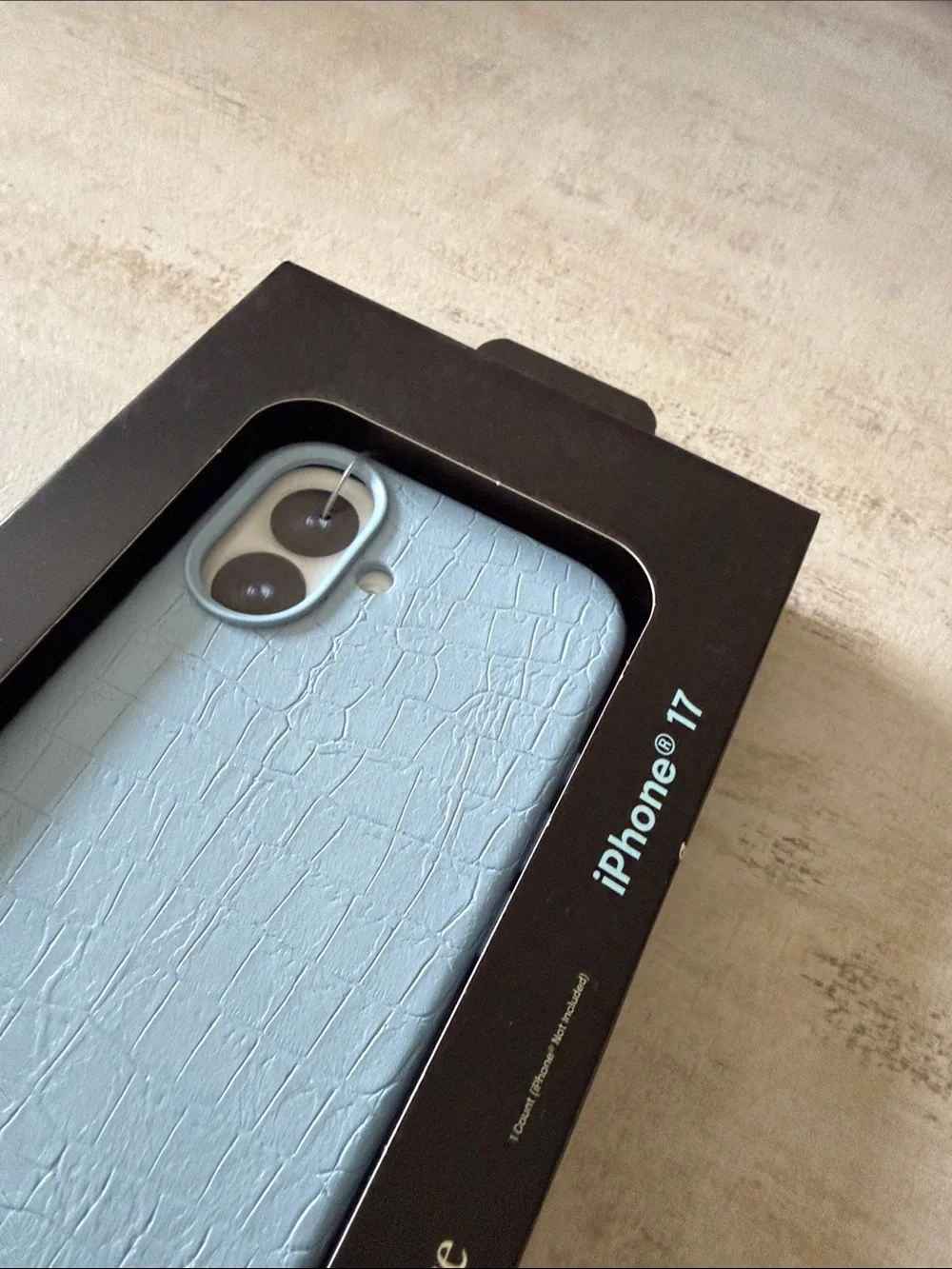 Blue Croc Texture iPhone 17 Case